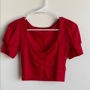 Red crop top